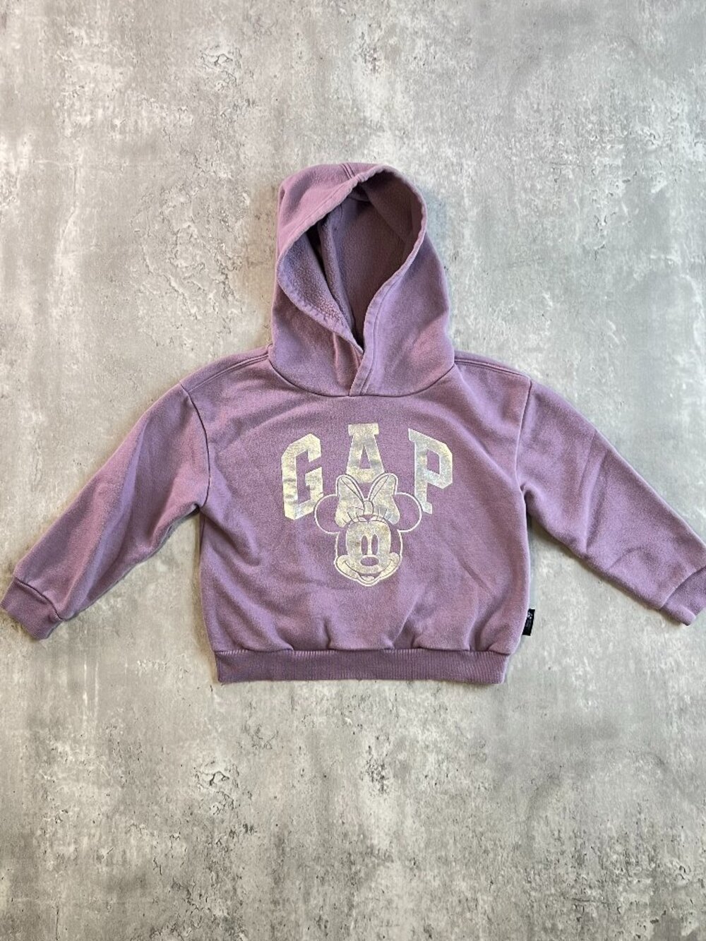 GAP x Disney Minnie Mouse Fleece Hoodie Purple Metallic Graphic